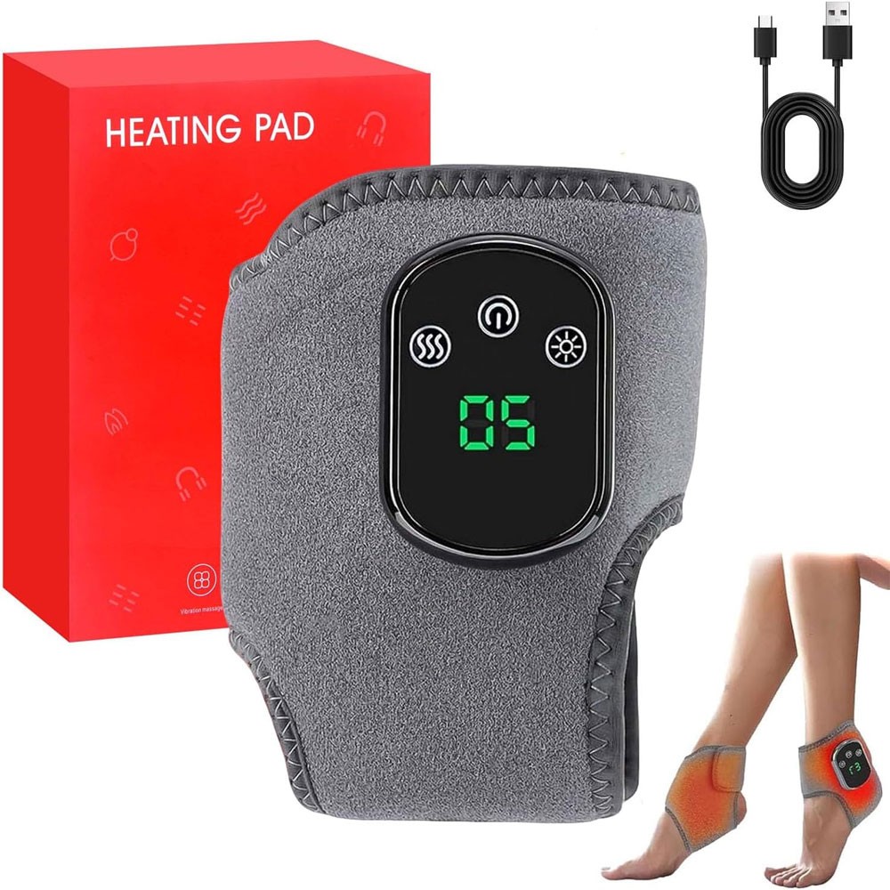 Electric Foot Ankle Vibration Massager Pain Relief infrared Hot Compress Therapy