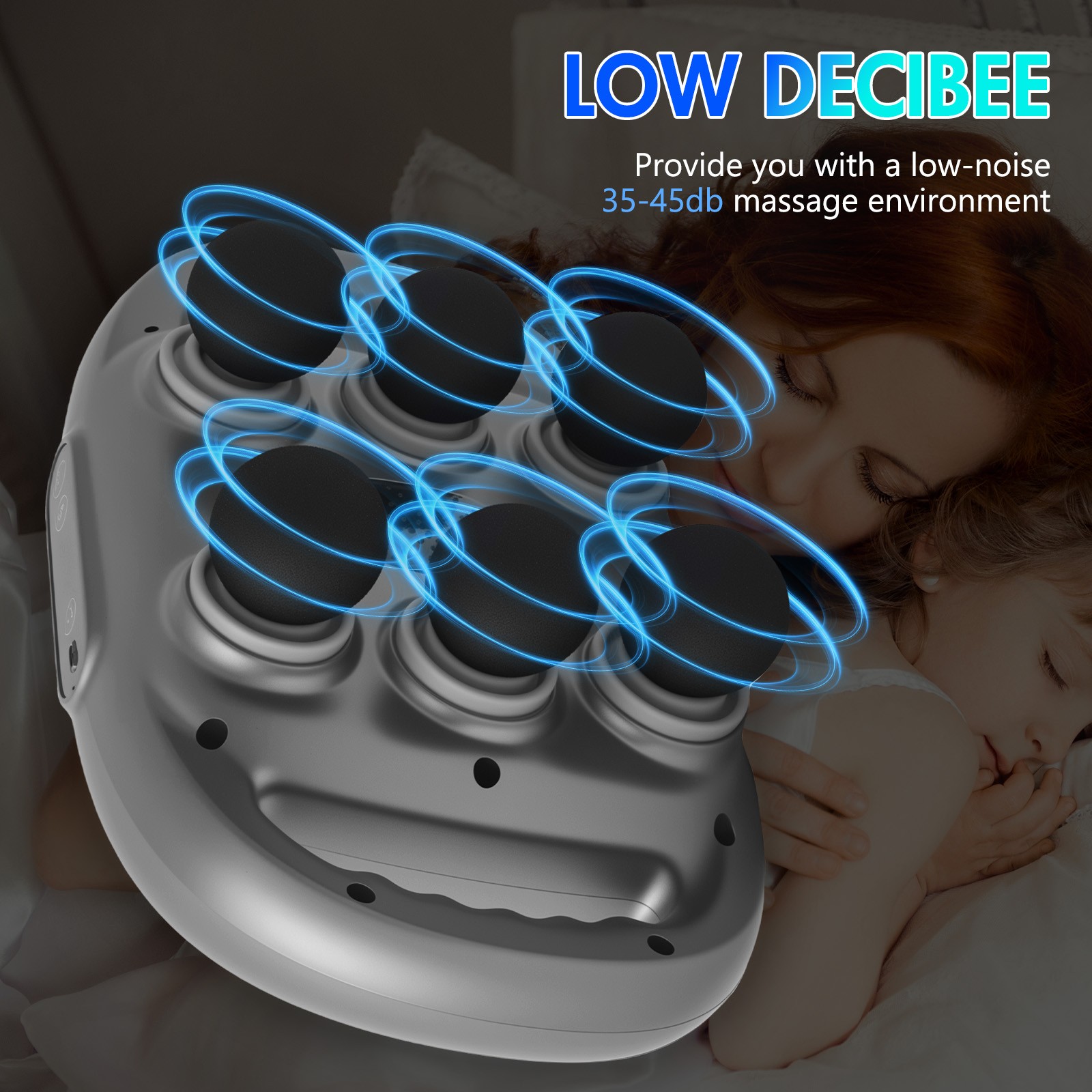 Massage Gun Deep Tissue Massager 6 Head 9 Modes 9 Speed Levels Muscle Relax NEW