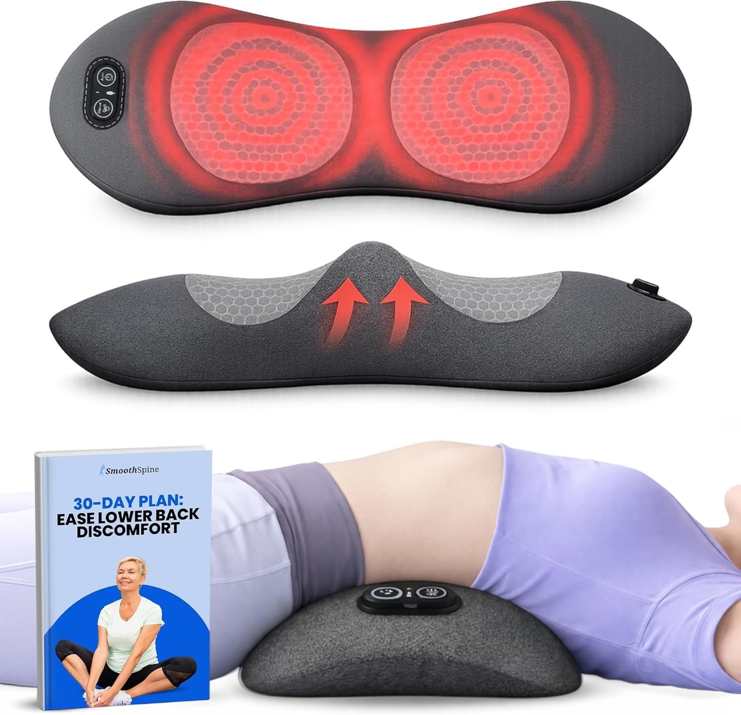 Shiatsu Back Massager Heat Therapy Lower Back Pain Relief Muscle Relaxation