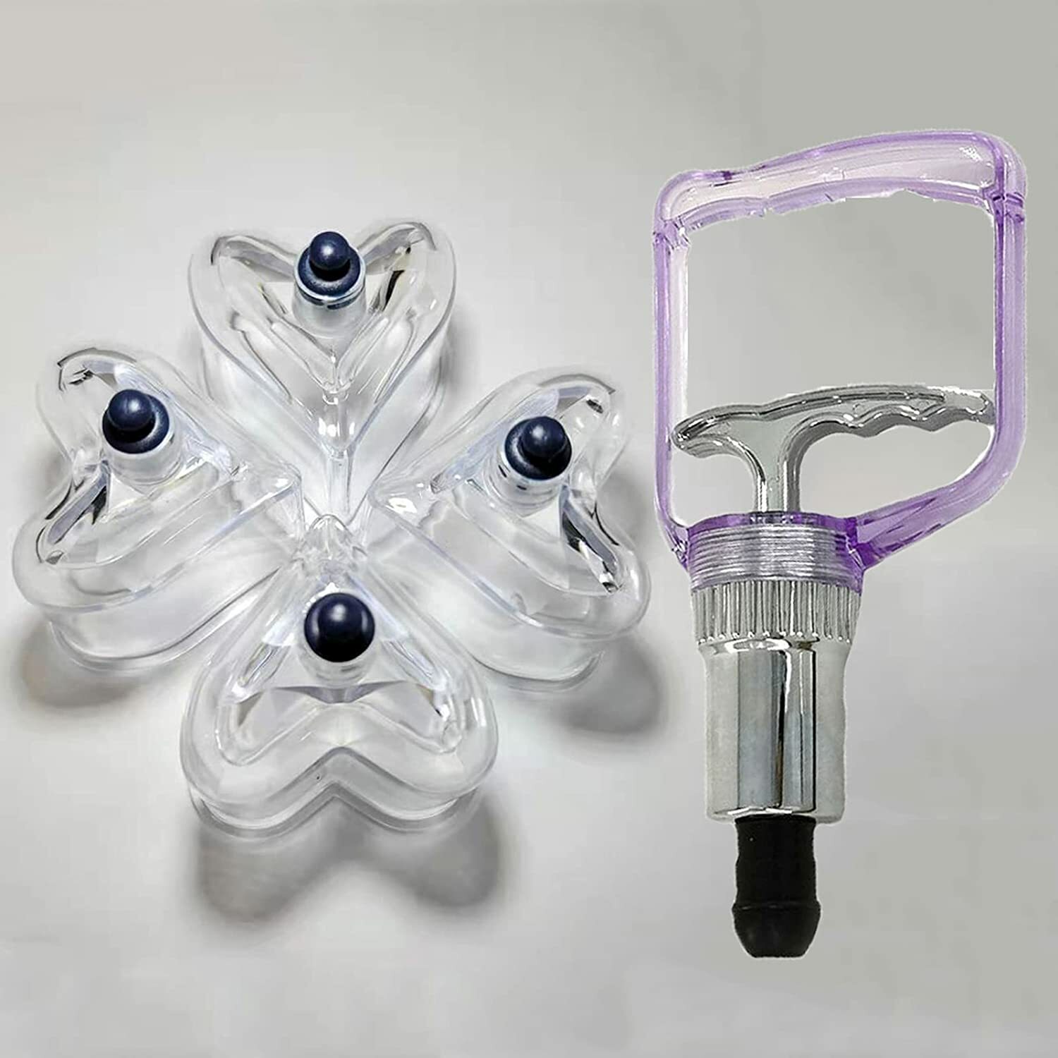 4 Pcs Love Heart Vacuum Cup Set Suction Device Cupping Massage Therapy Cans Jars