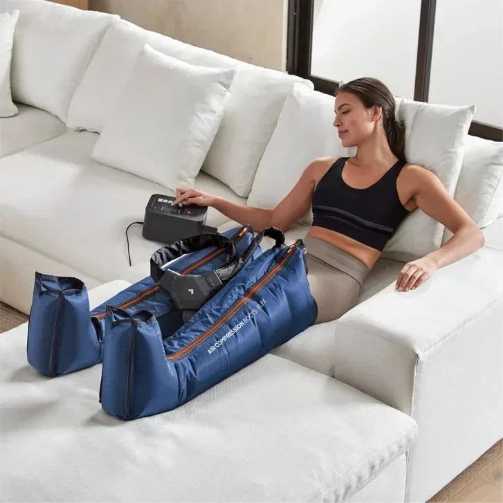 Sharper Image Air Compression Boots Flex Leg Recovery System Large/X-Large Blue