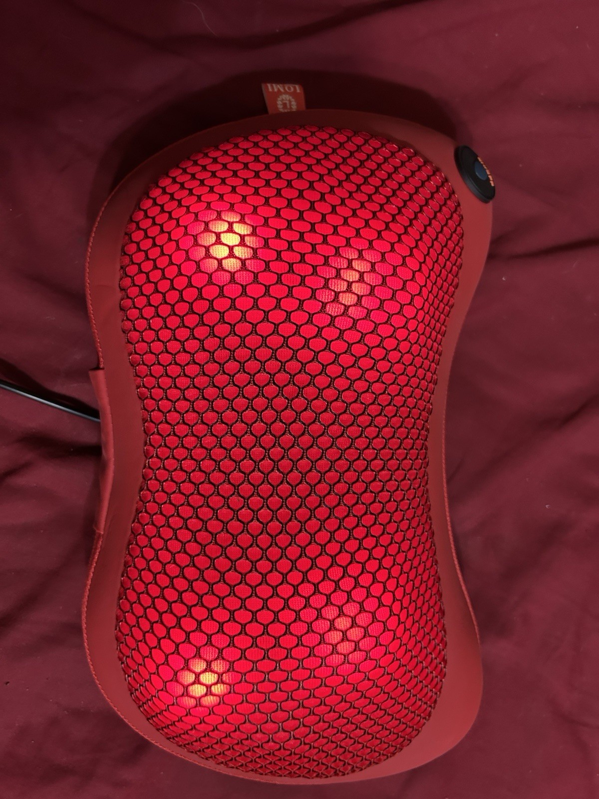 Lomi Heating Shiatsu Massage Pillow Deep Kneeding Massage Nodes Soothes Muscles