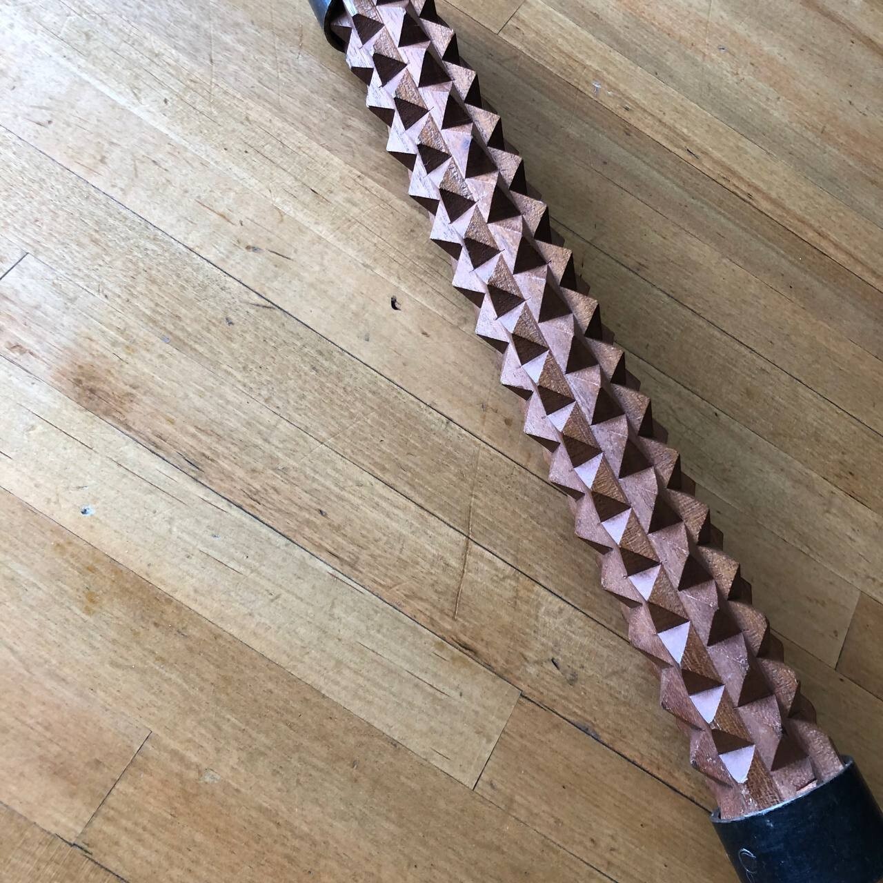 Acupressure Foot Massage Roller 13 in Brown Black Wooden Metal