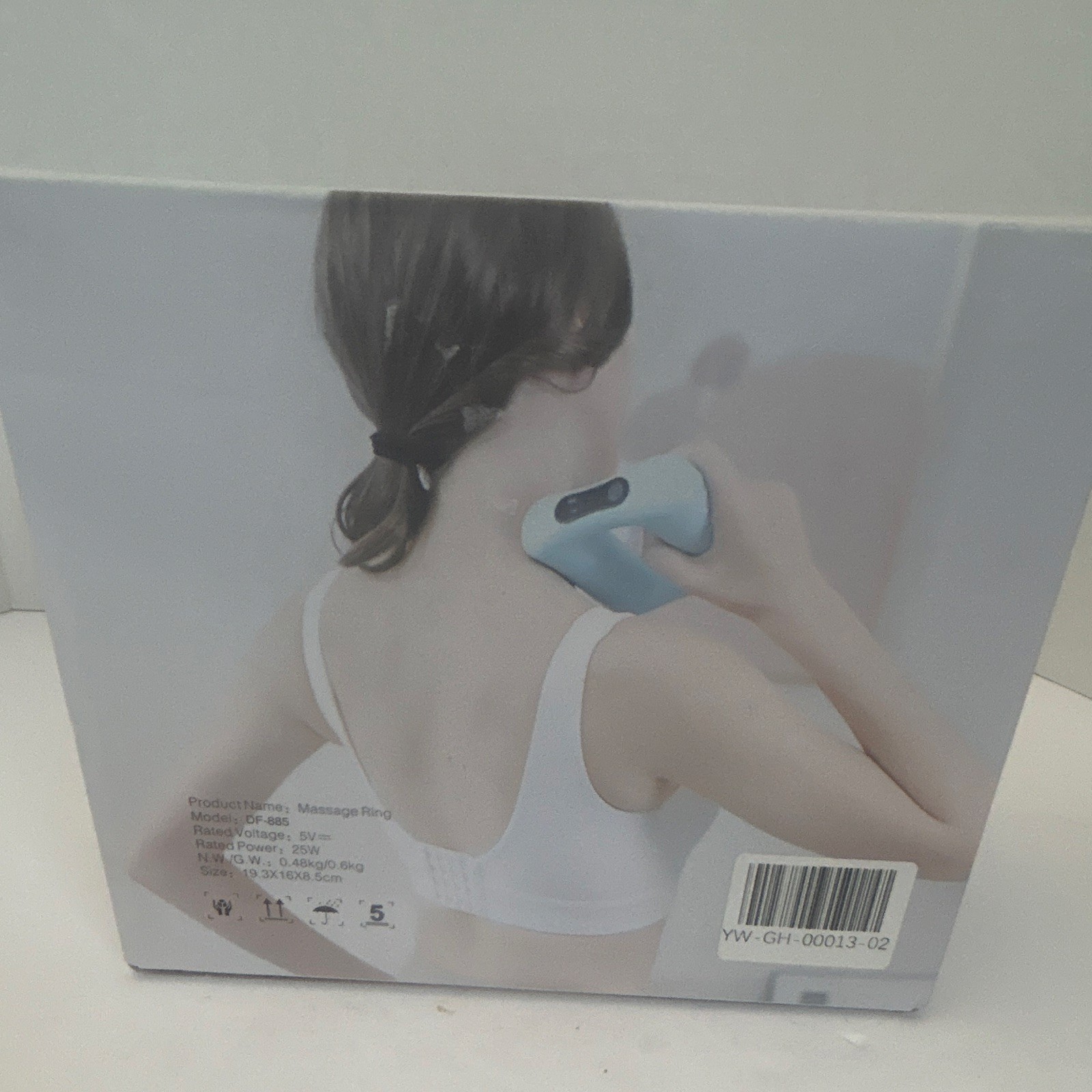 Rechargeable Vibrating Massage Ring for Waist Abdomen, Blue, Type-C