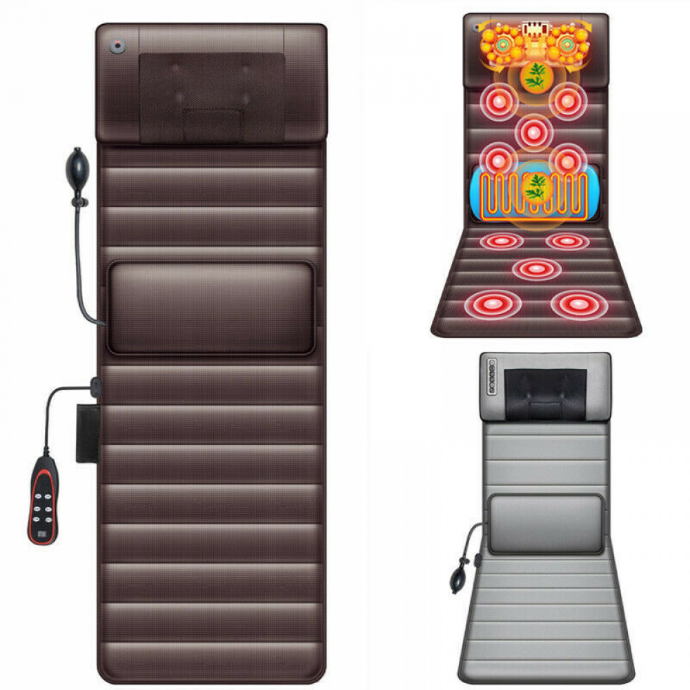 Full Body Vibration Electric Massage Mat Pad for Bed with Rotating Shiatsu