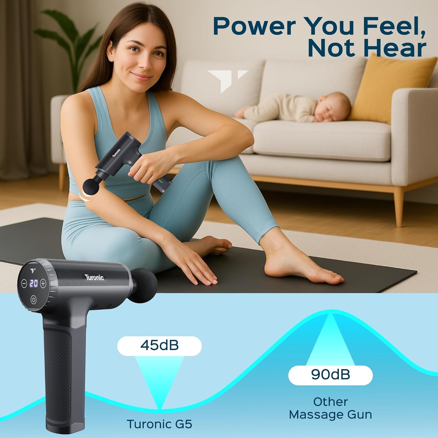 Turonic Professional Handheld Massage Gun – Deep Tissue Percussion Massager