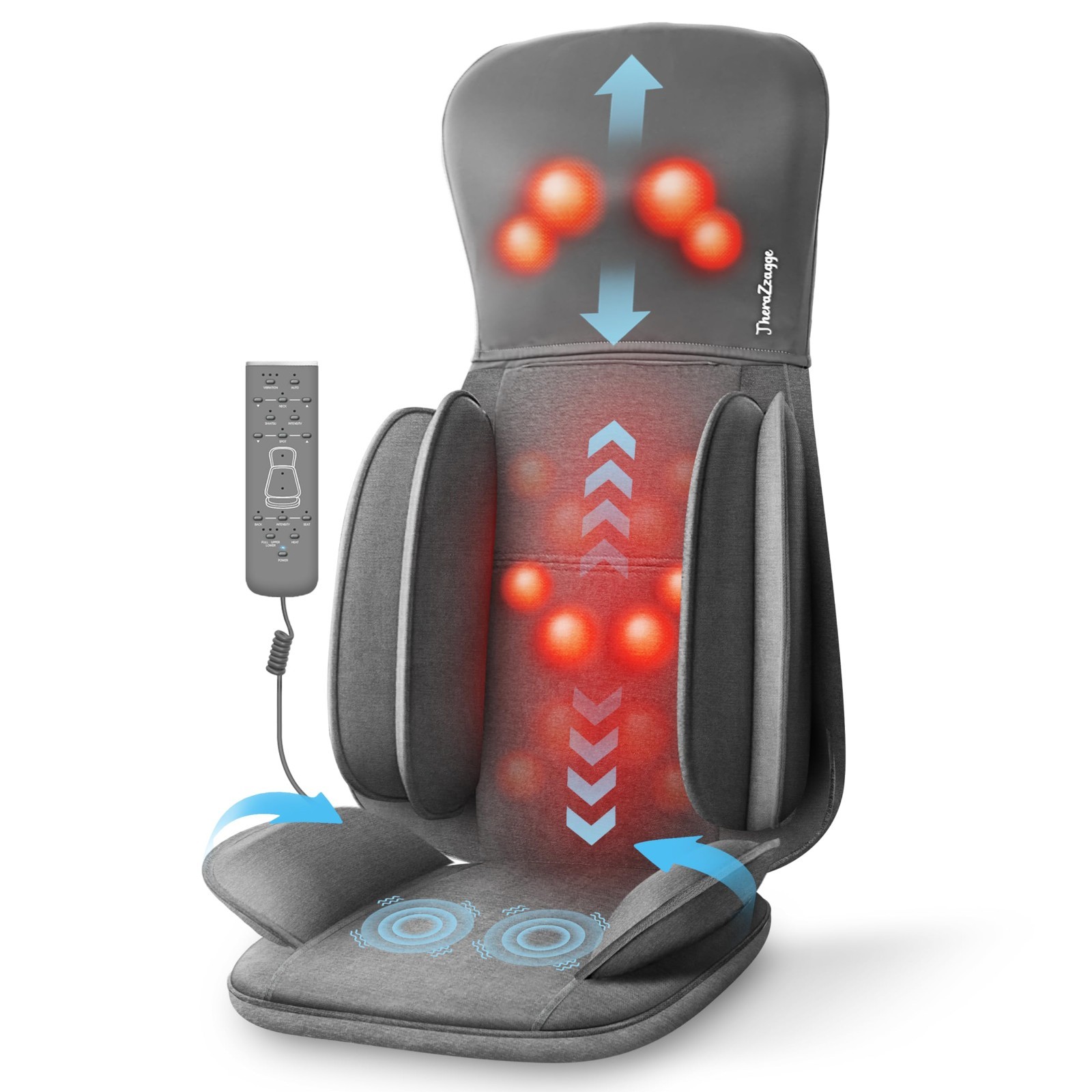 Shiatsu Neck & Back Massager with Heat, Full Body Massage Pad, Vibration & Compr