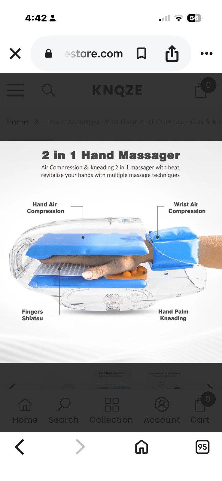 KNQZE Hand Massager with Heat and Compression,Touchscreen Massager New Open Box