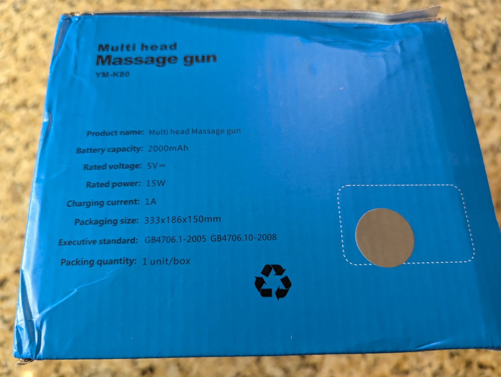 16 Head Massage Gun YM-K80 Multi Point Unit Grey