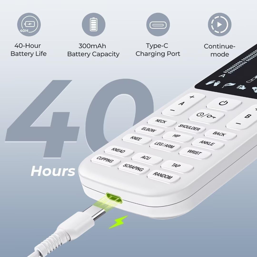 4 Outputs TENS Unit Muscle Stimulator with 24 Modes & Intuitive Operation Design