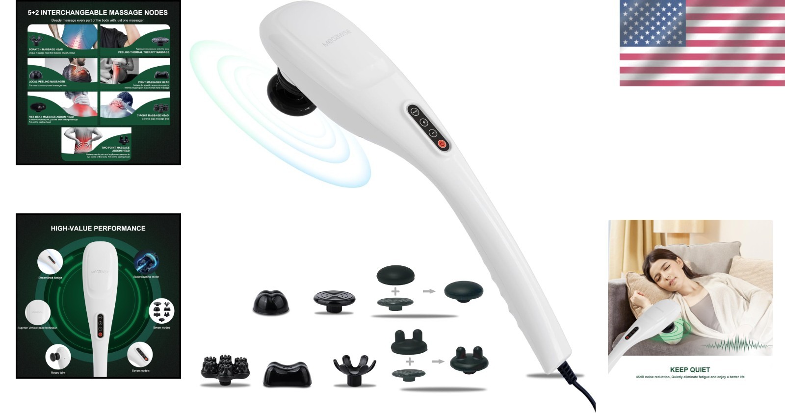 Ergonomic Deep Tissue Massager with Heat – Corded, Versatile Relief Solution