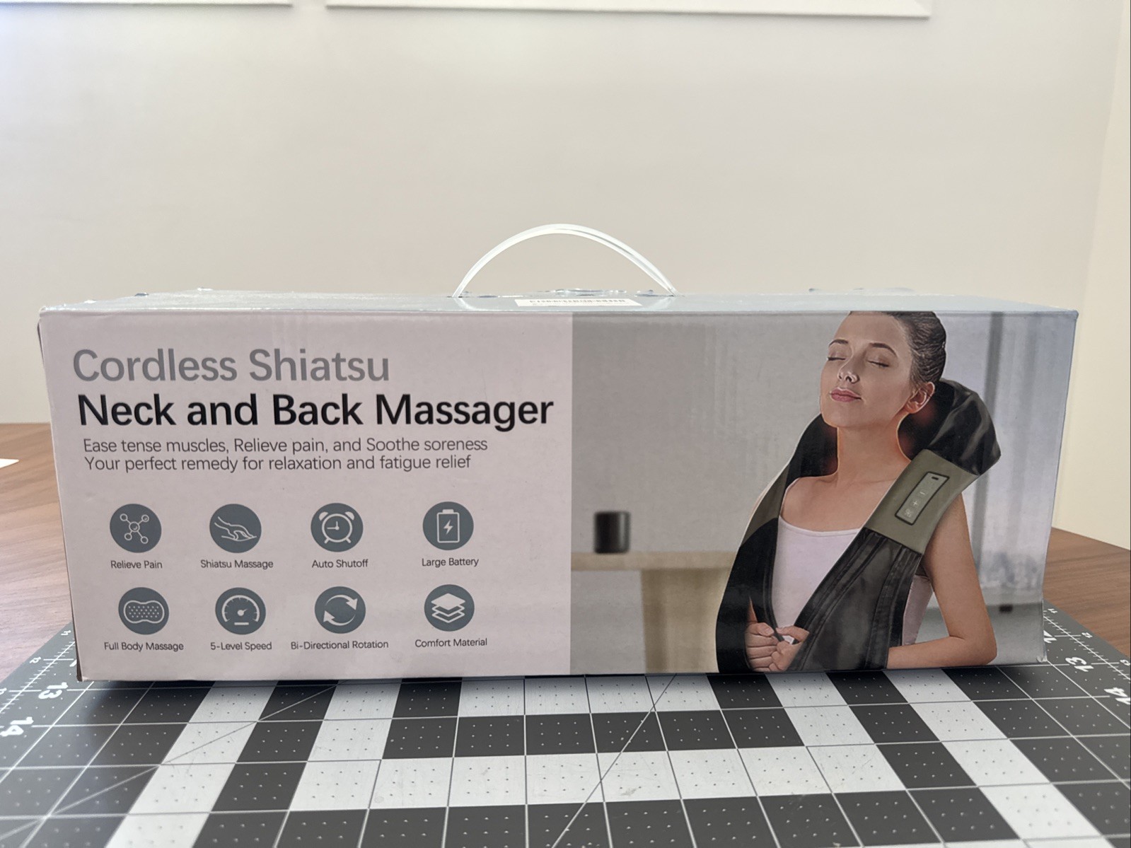 JQX Cordless Shiatsu Neck & Back Massager Black