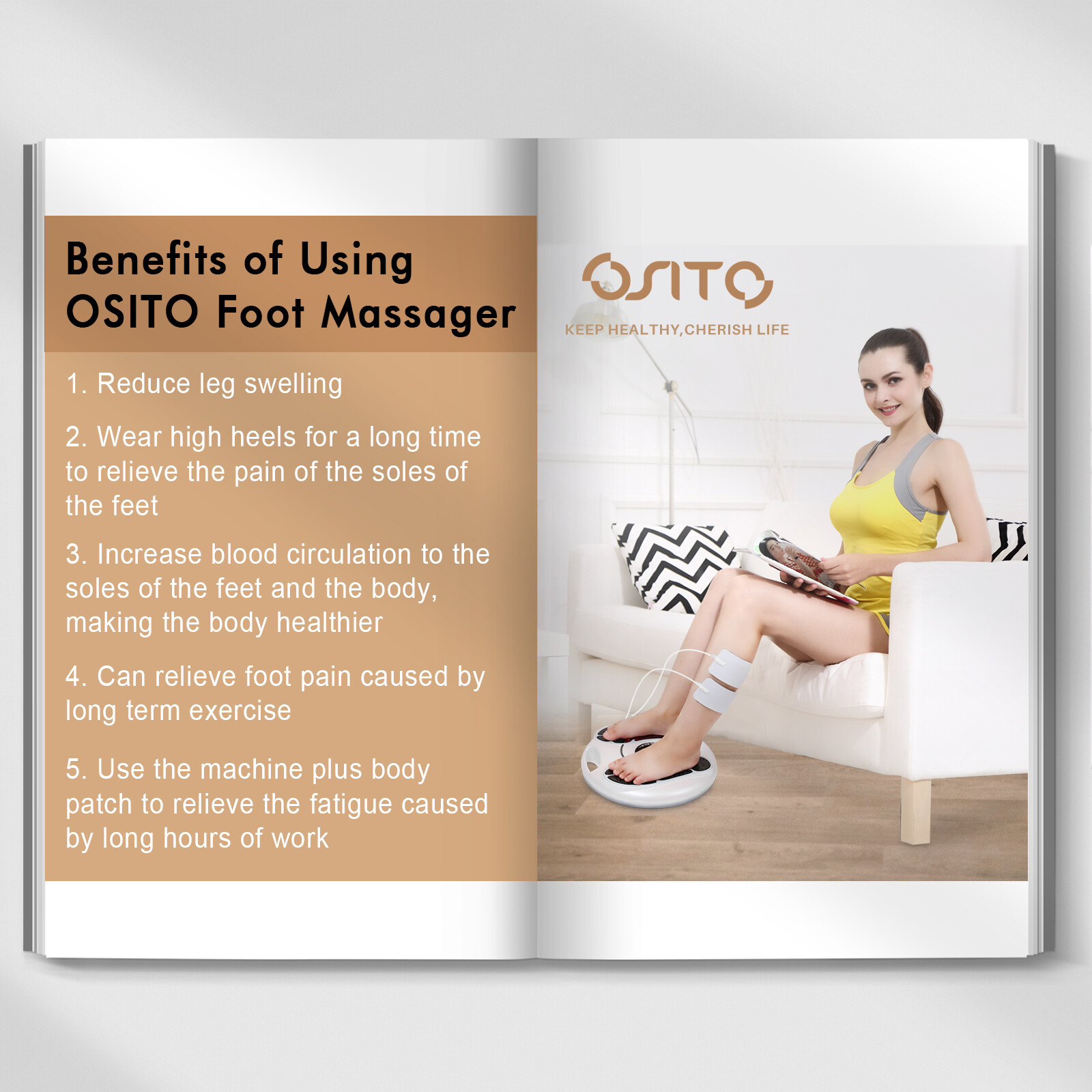 OSITO Electric Foot Massager Tens ems Relieves Neuropathy Pain Relaxes Feet US