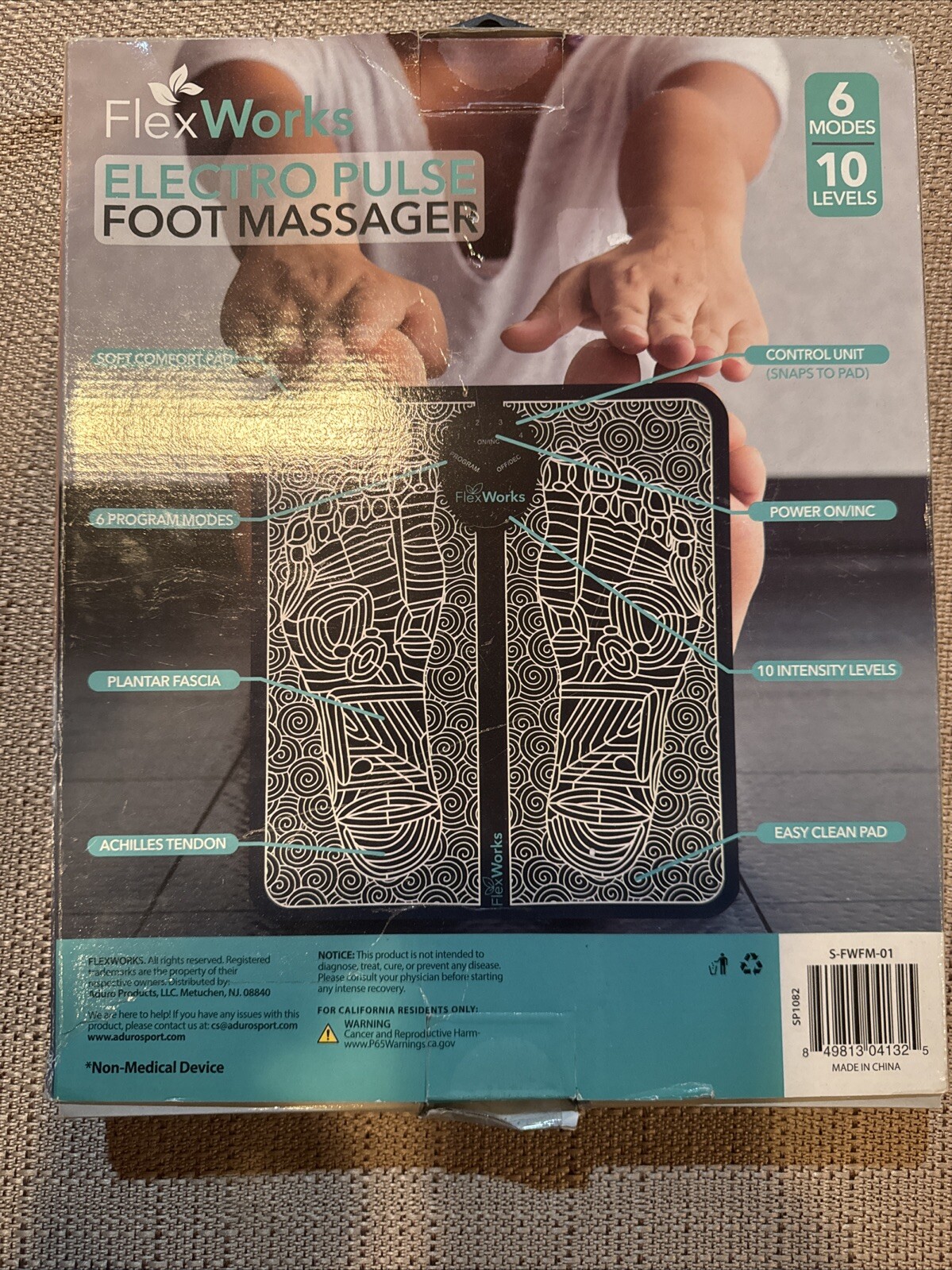 FlexWorks Electro Pulse Foot Massager 6 Modes & 10 Levels
