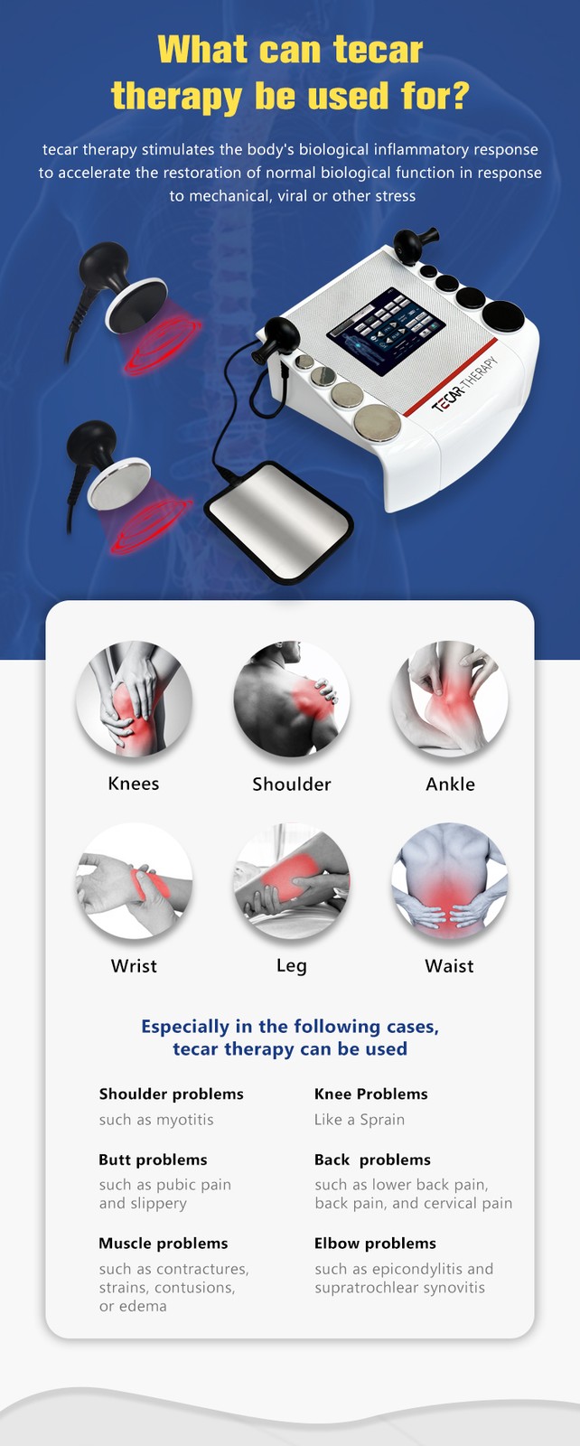 Professional Tecar Therapy Machine CET RET Rehabilitation Pain Relief Face Lift