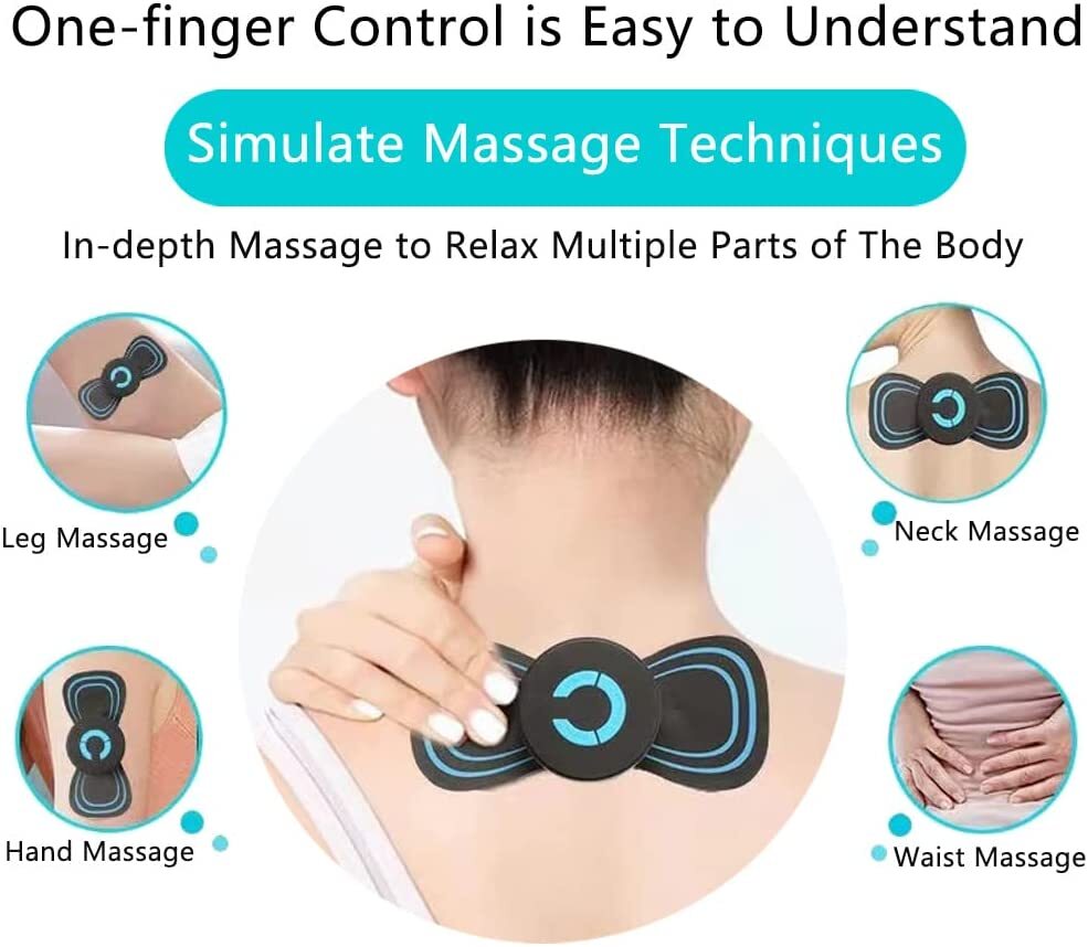 Portable EMS Mini Electric Neck Back Massager Cervical Massage Patch Stimulator