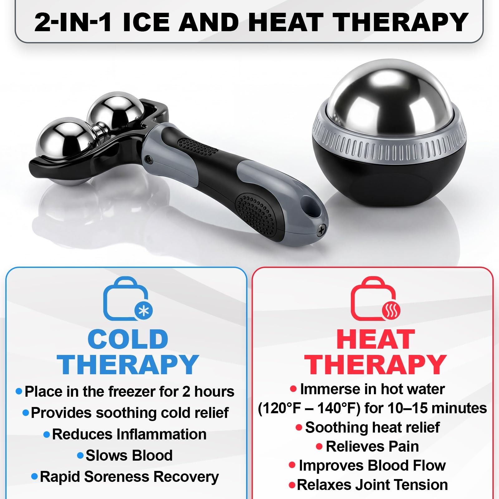 2 Pcs Massage Ball Roller Ice Cold and Hot for Deep Tissue and Sore Muscle Re…
