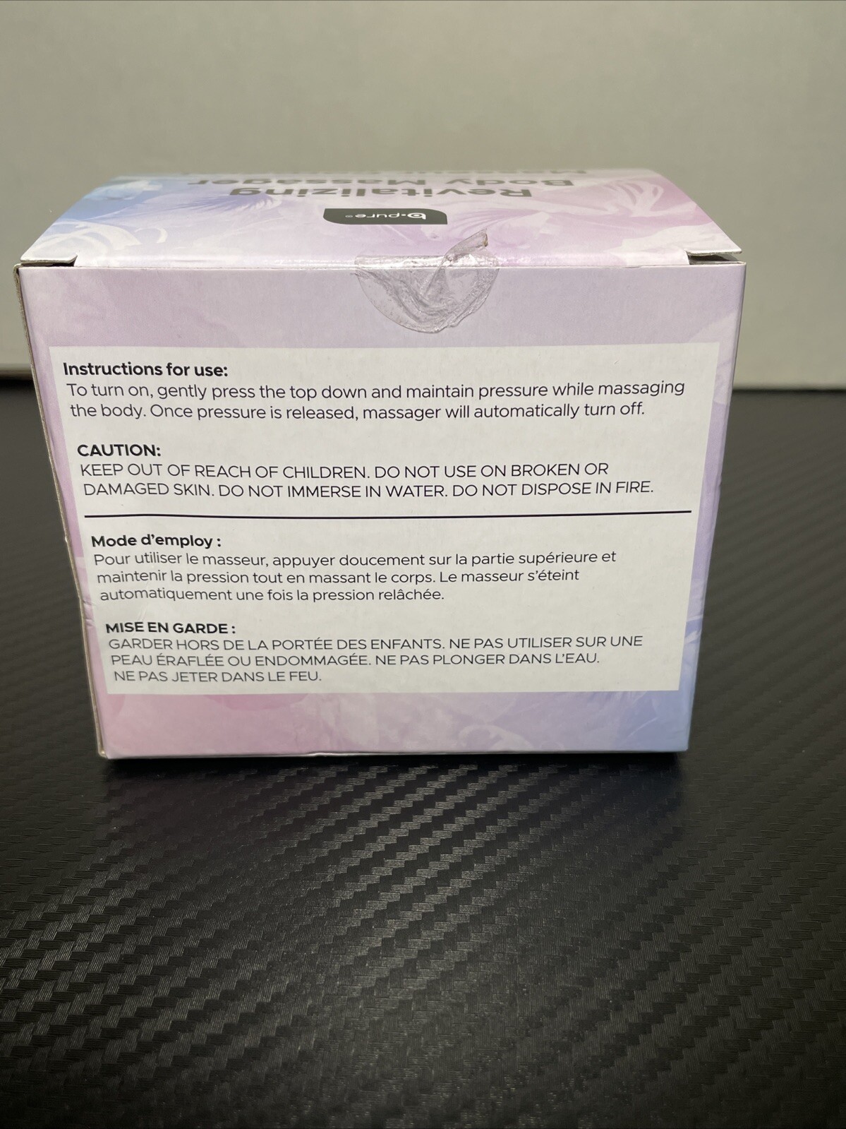 B Pure Revitalizing Vibration Body Massager Pink New Free Shipping