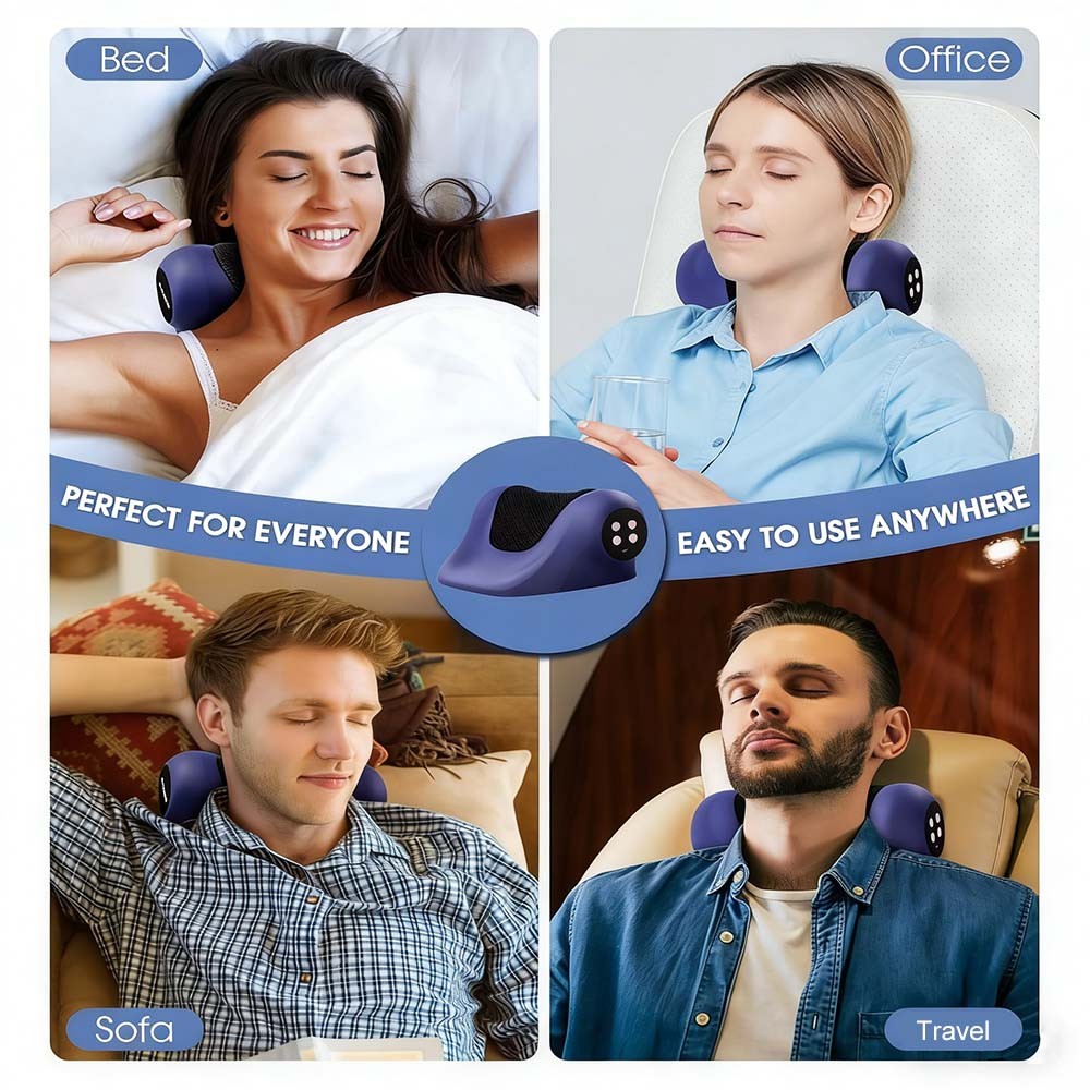 Massager New Neck Relaxer Portable Shiatsu Massage Pillow Cervical Navy Blue