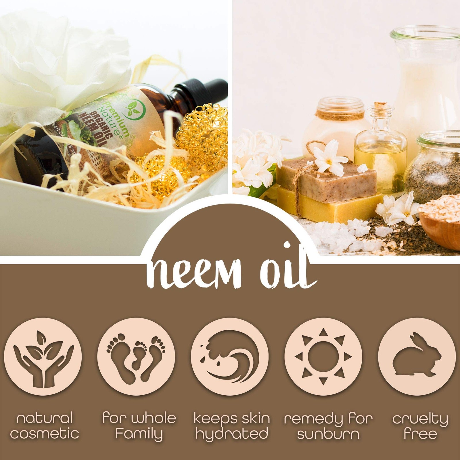 Pure Cold Pressed Neem Oil for Skin, Hair, Massage & Indoor Plants – 4 oz