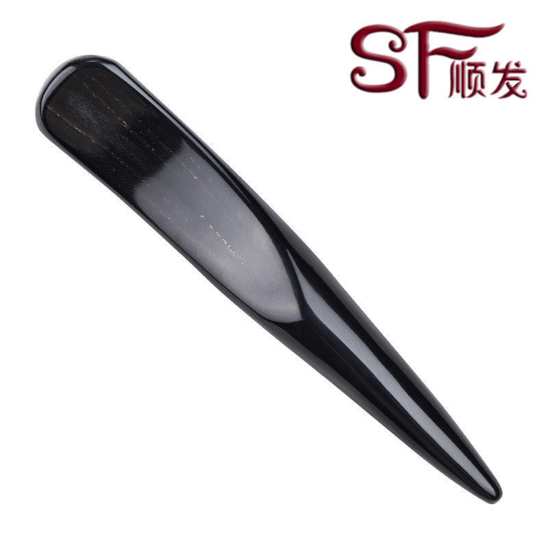 Horn Acupoint Tool Black Buffalo Horn Massage Point Bar Healthy Cure GuaSha Tool