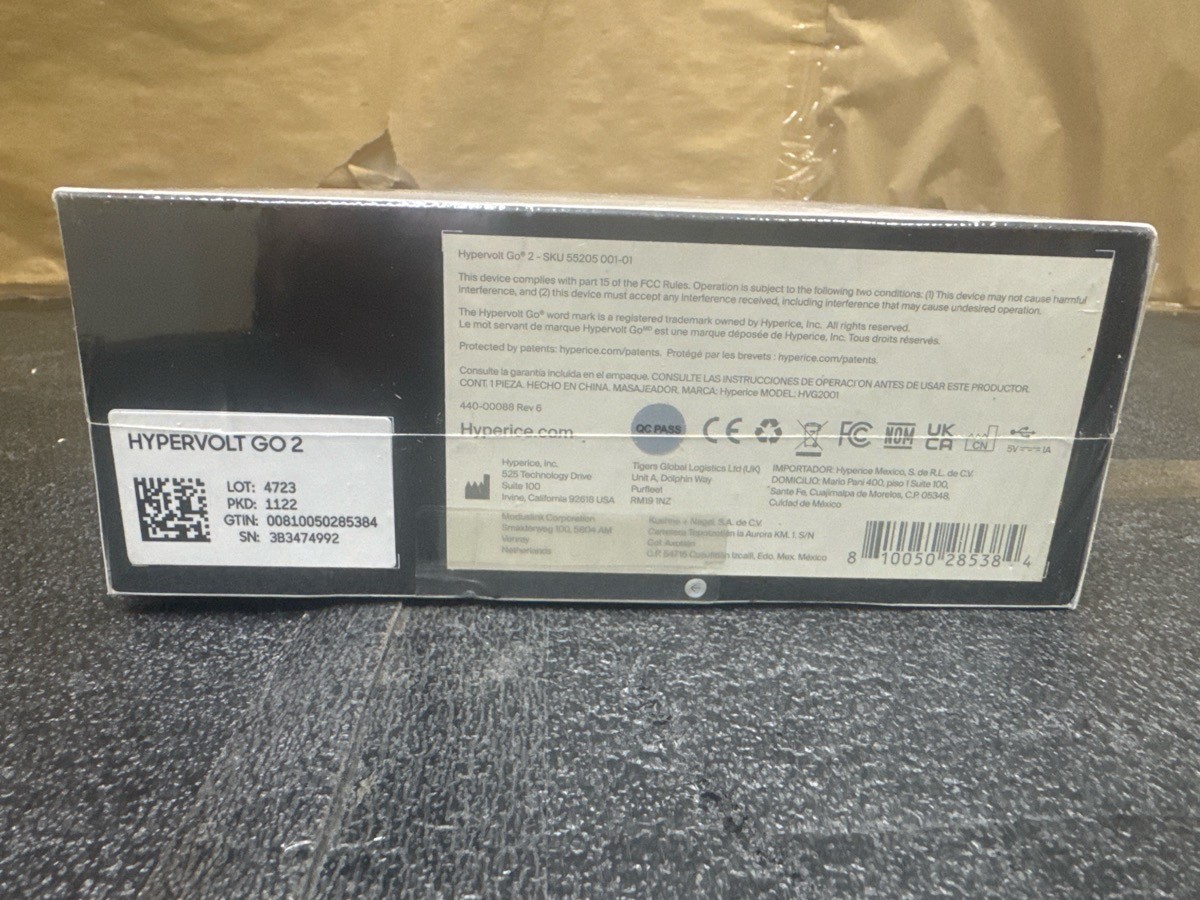 HYPERICE HYPERVOLT GO 2 massage gun factory sealed (R7A013177)