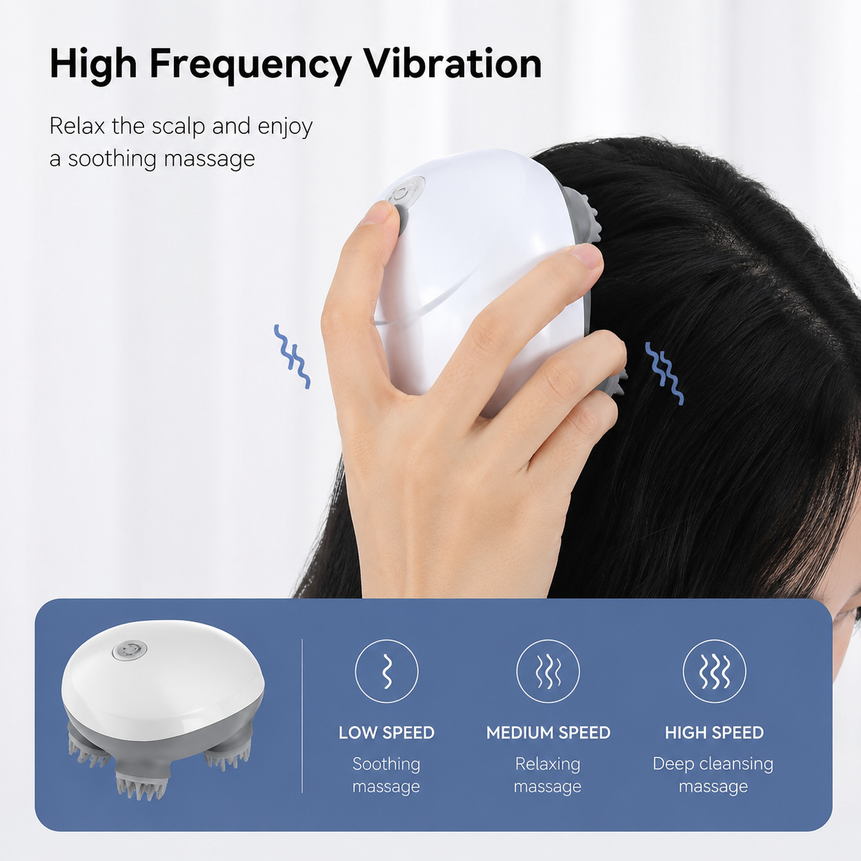 Electric Scalp Head Massager Red Light Therapy Antistress Relax Body Massage Rem