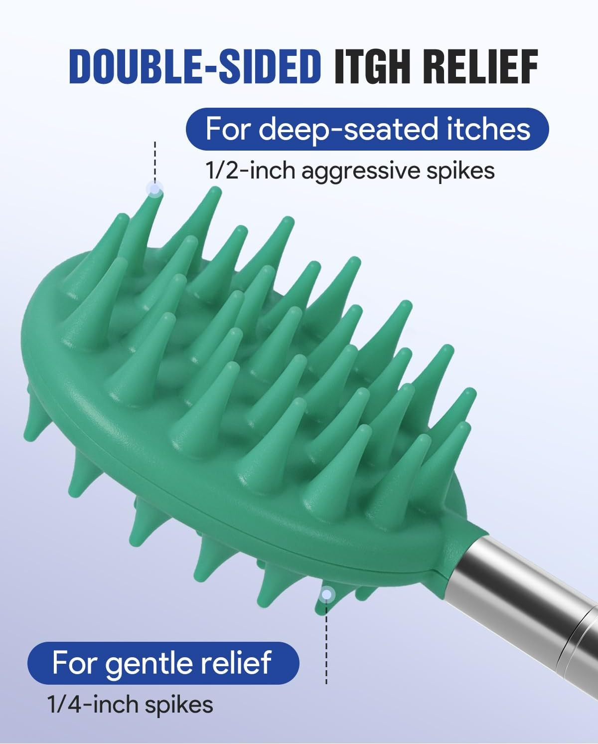 Telescoping Back Scratcher with 5Pcs Detachable Heads, Extendable Back