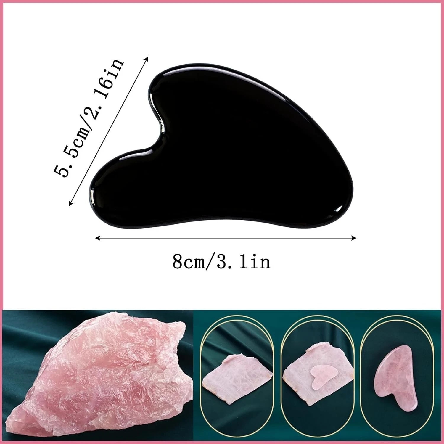 Portable Jade Gua Sha Tool for Facial & Body Massage – Stress Relief & Beauty