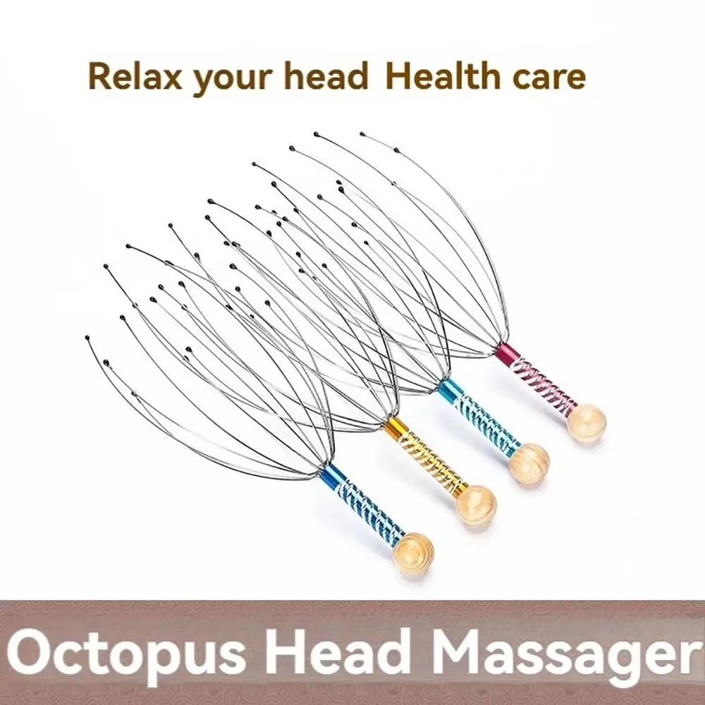2pc Head Massager Scalp Scratcher Stress Relief Octopus Claw Relaxer Brain Tool