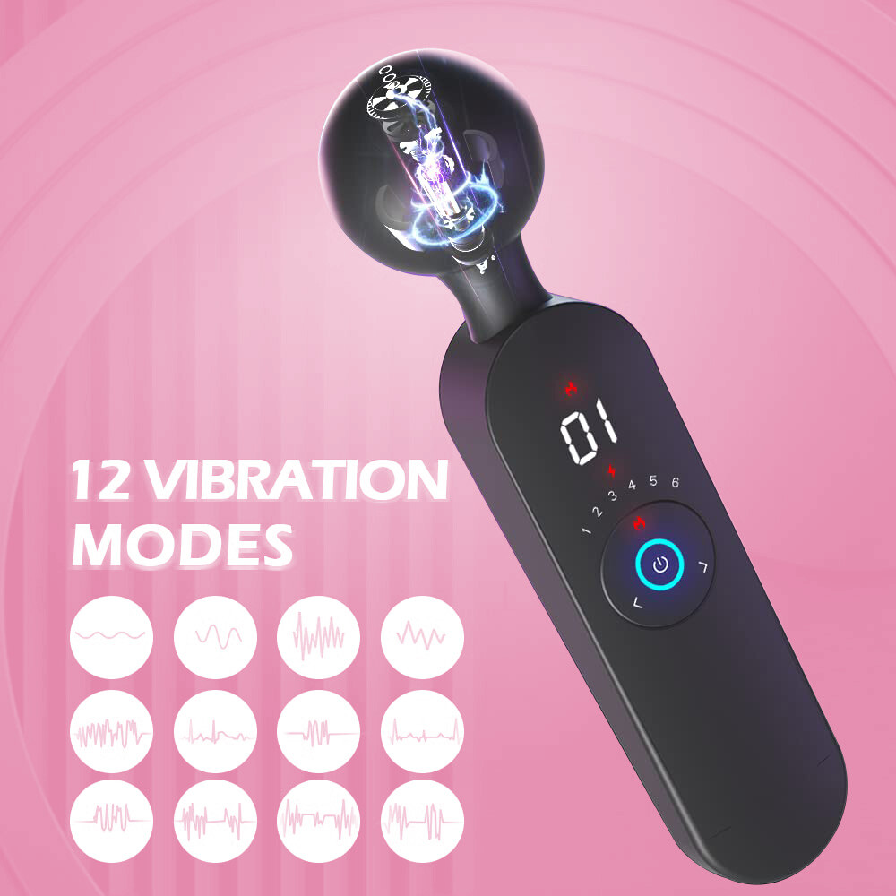 Women’s Wand Massager: 12 Modes, LED Display, USB Rechargeable & Discreet