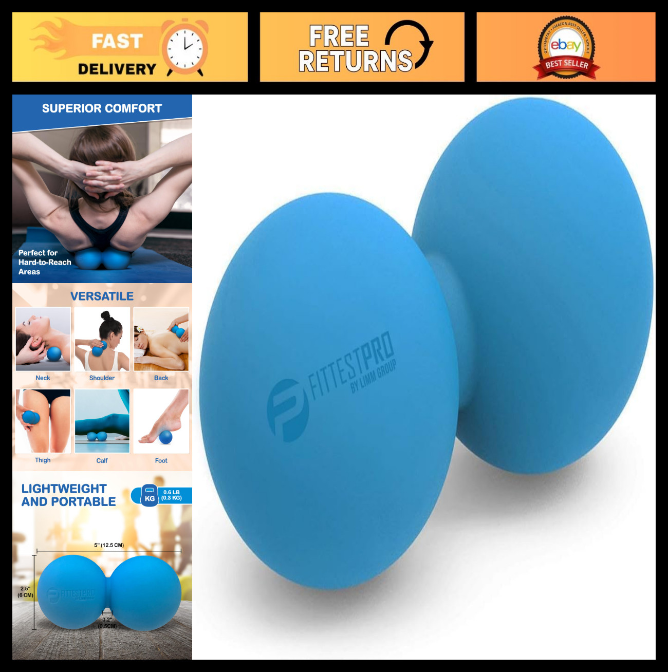 Double Lacrosse Massage Ball – Peanut Shape Mobility Tool for Deep Tissue Therap