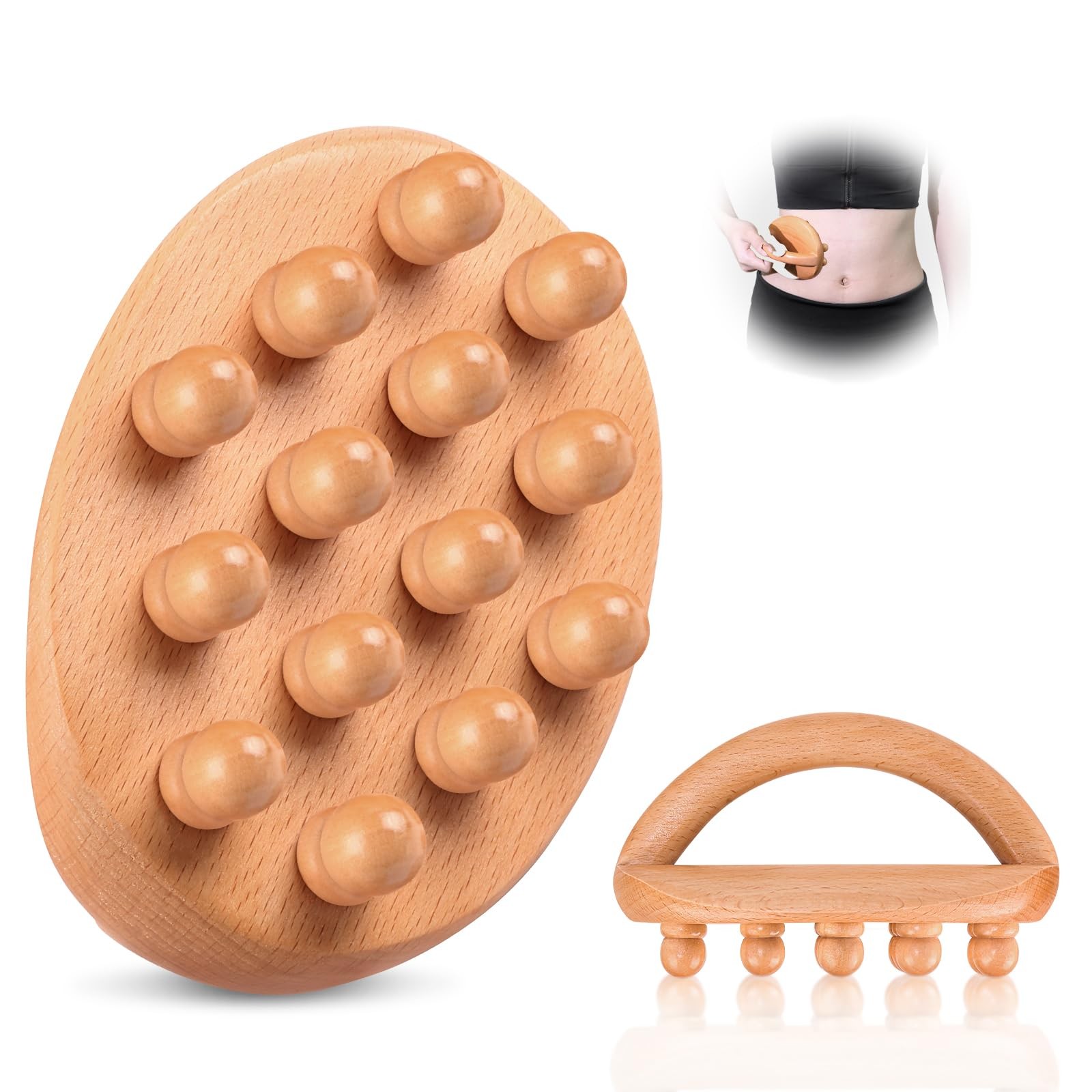 KintKita Wood Therapy Massage Tools, Anti Cellulite Wooden Brush