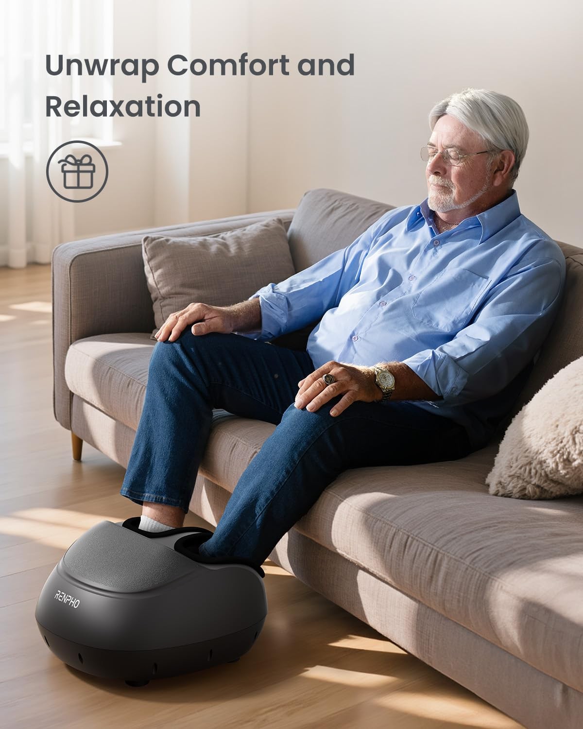Full Foot Massager Machine, 2026 Upgraded Shiatsu Foot Massager with Heat, FS…