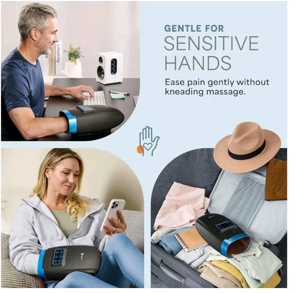LIFEPRO LEGRA HAND MASSAGER WITH HEAT AND COMPRESSION LP-LGRPLS – BLACK