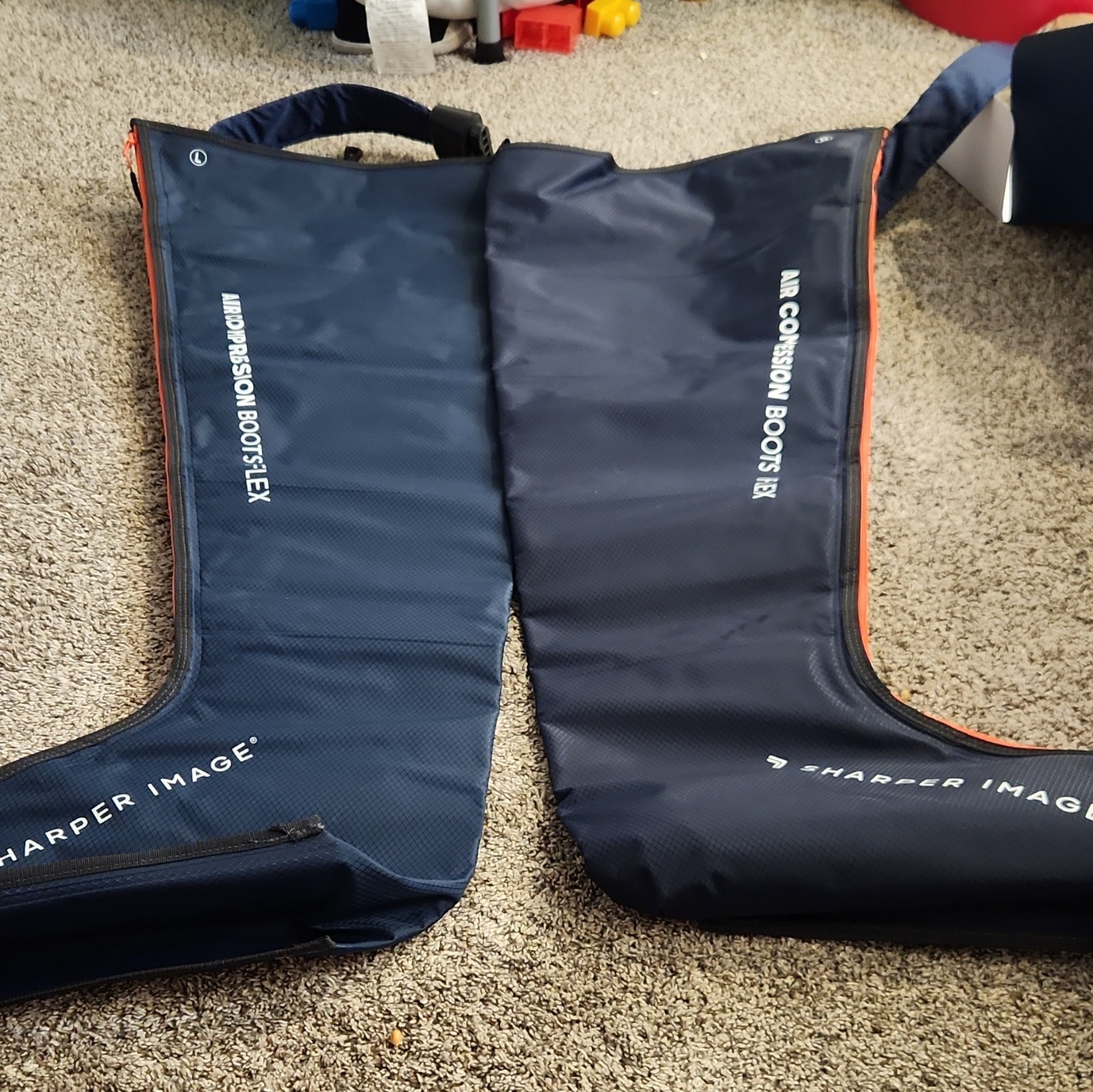Sharper Image Flex Air Compression Circulation Boots L-XL Blue