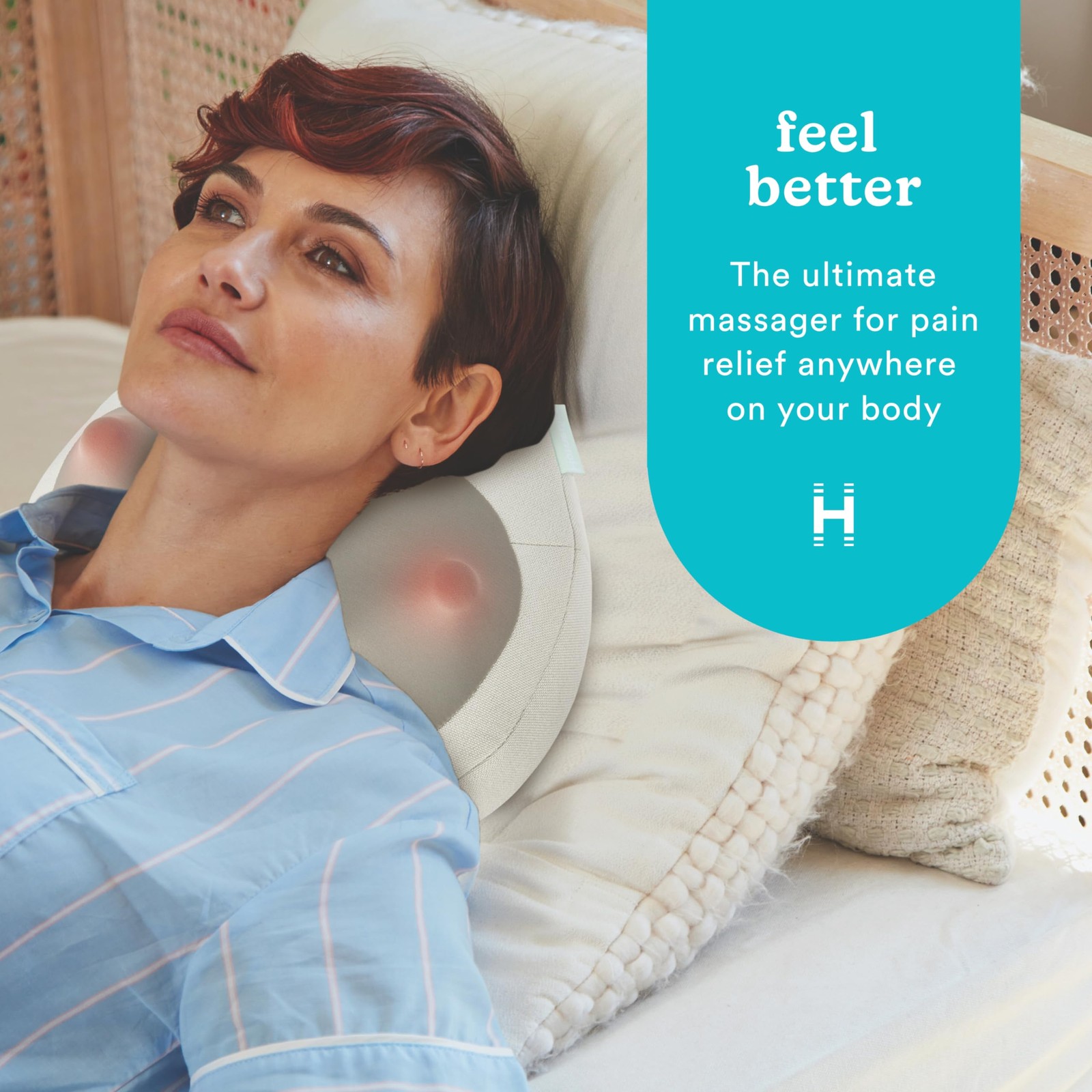 Homedics Heated Shiatsu Massage Pillow For Neck Back And Shoulder Pain.