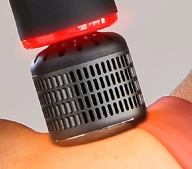 Sharper Image Powerboost Pro+ Hot & Cold Percussion Massager,4Hds&Case,V57000 F2
