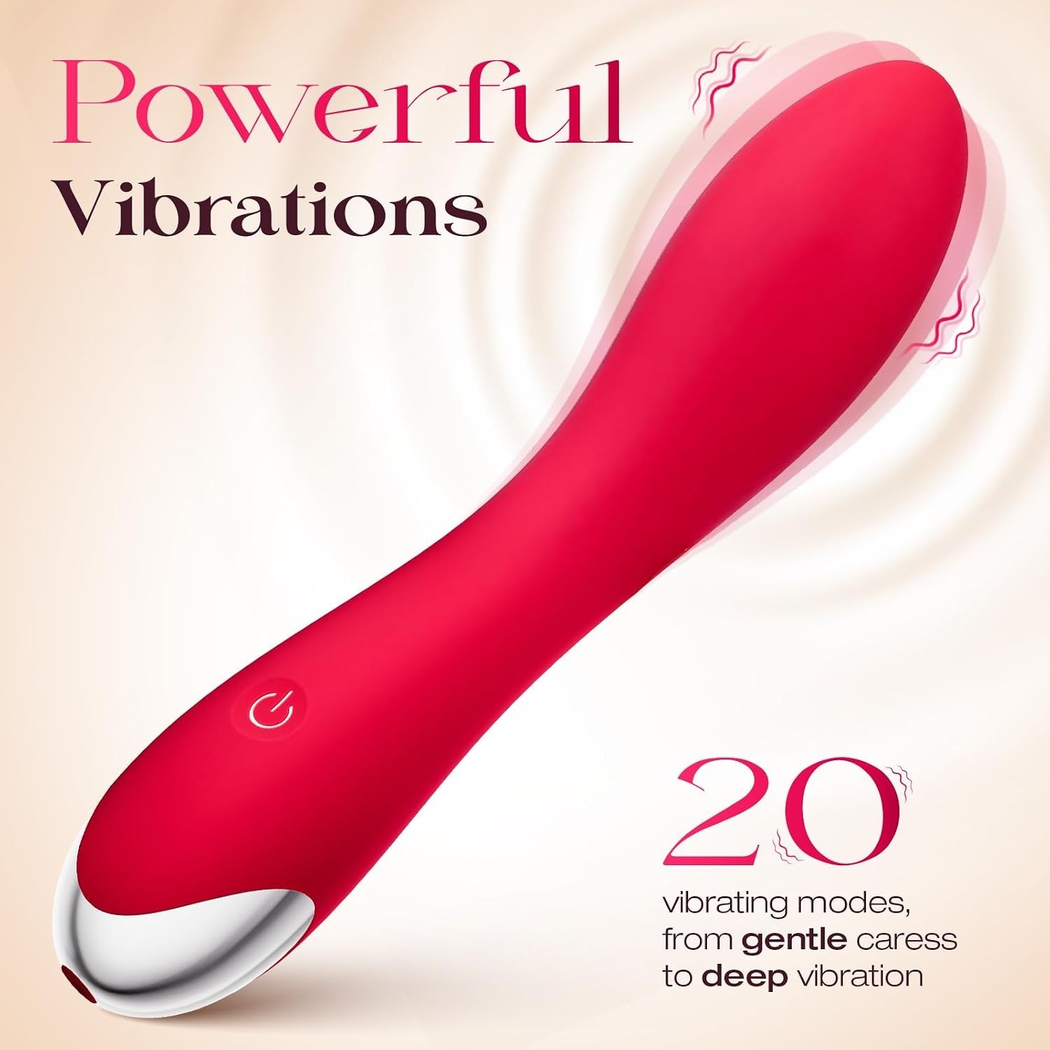 APP Control Rechargeable Personal Massager Kit 4 Heads Waterproof Red Toy