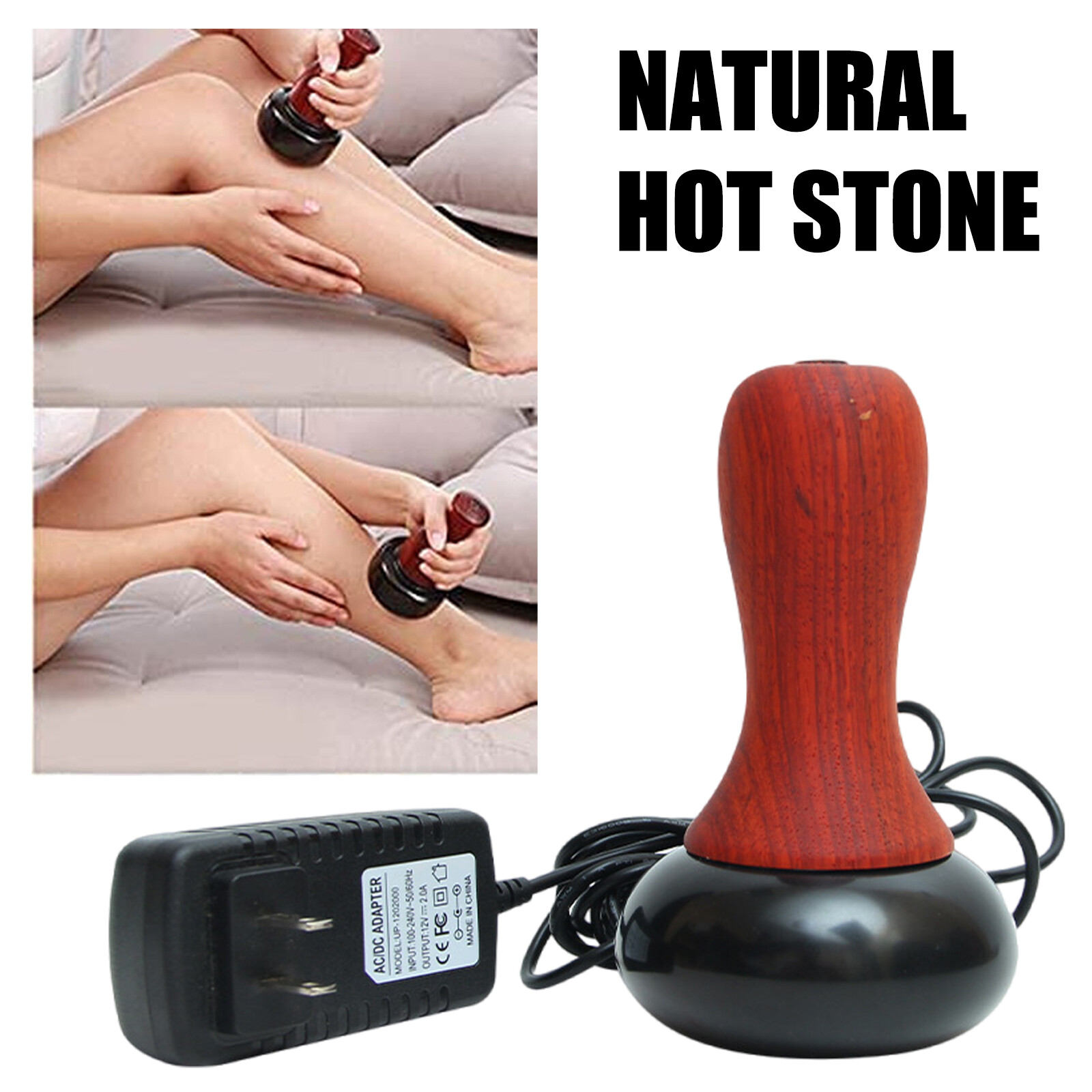 Hot Stone Electric Guasha Massager Natural Bian Stone Warm Moxibustion Heat