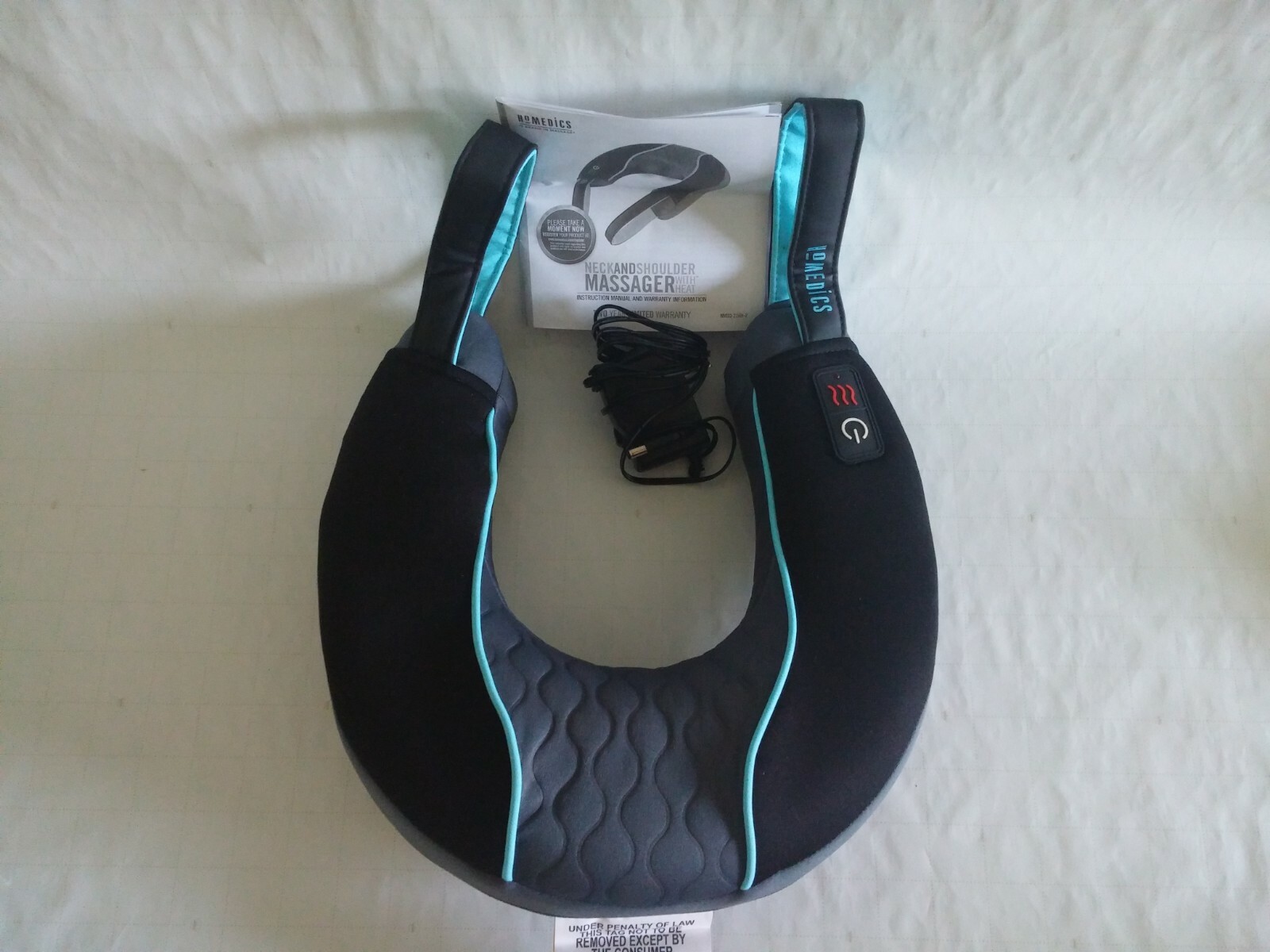 HoMedics Comfort Foam Vibration Neck Massager with Heat, NMSQ-216H-2, 2-Speeds