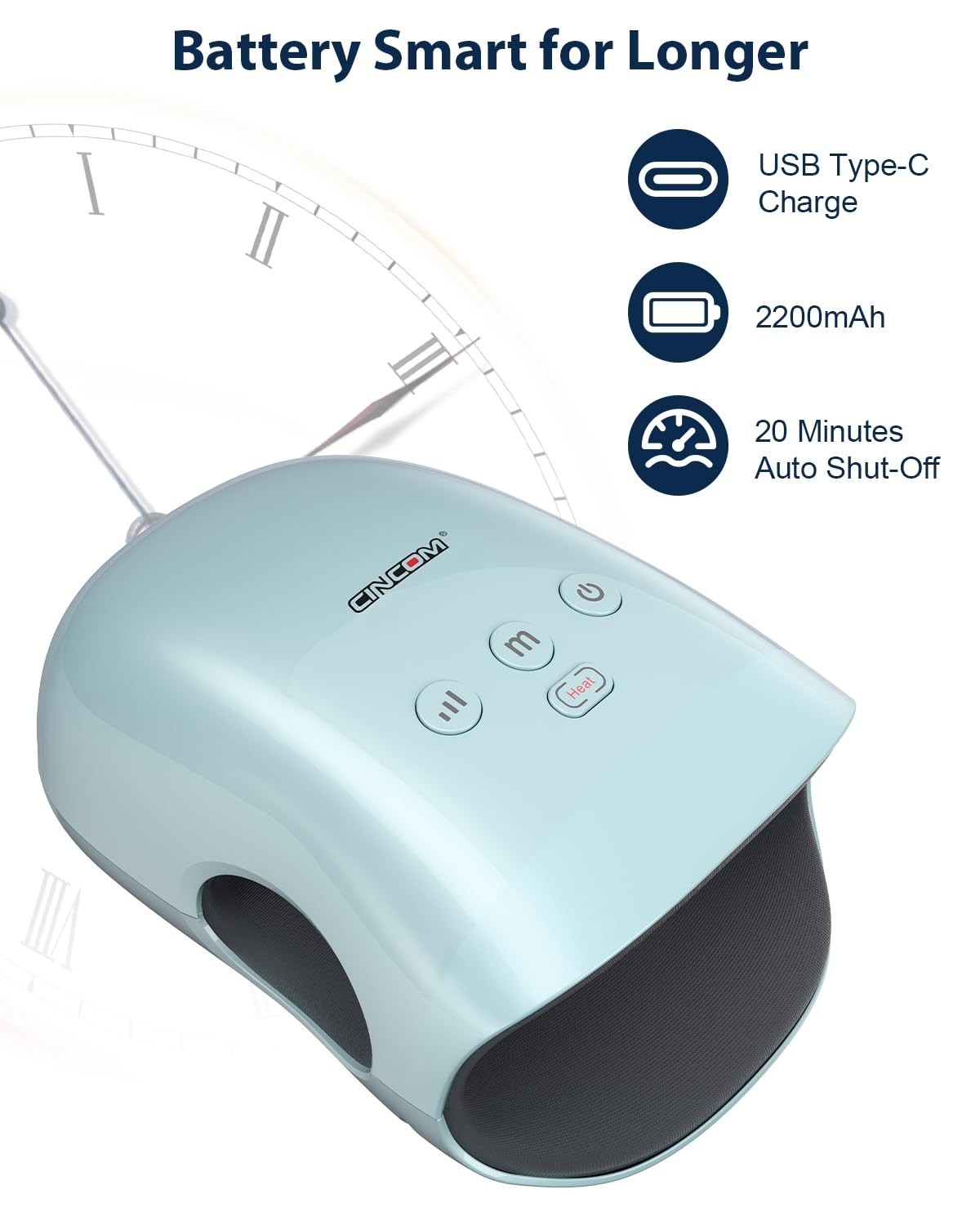 Cordless Hand Massager with Heat & Compression for Arthritis, Carpal Tunnel Reli