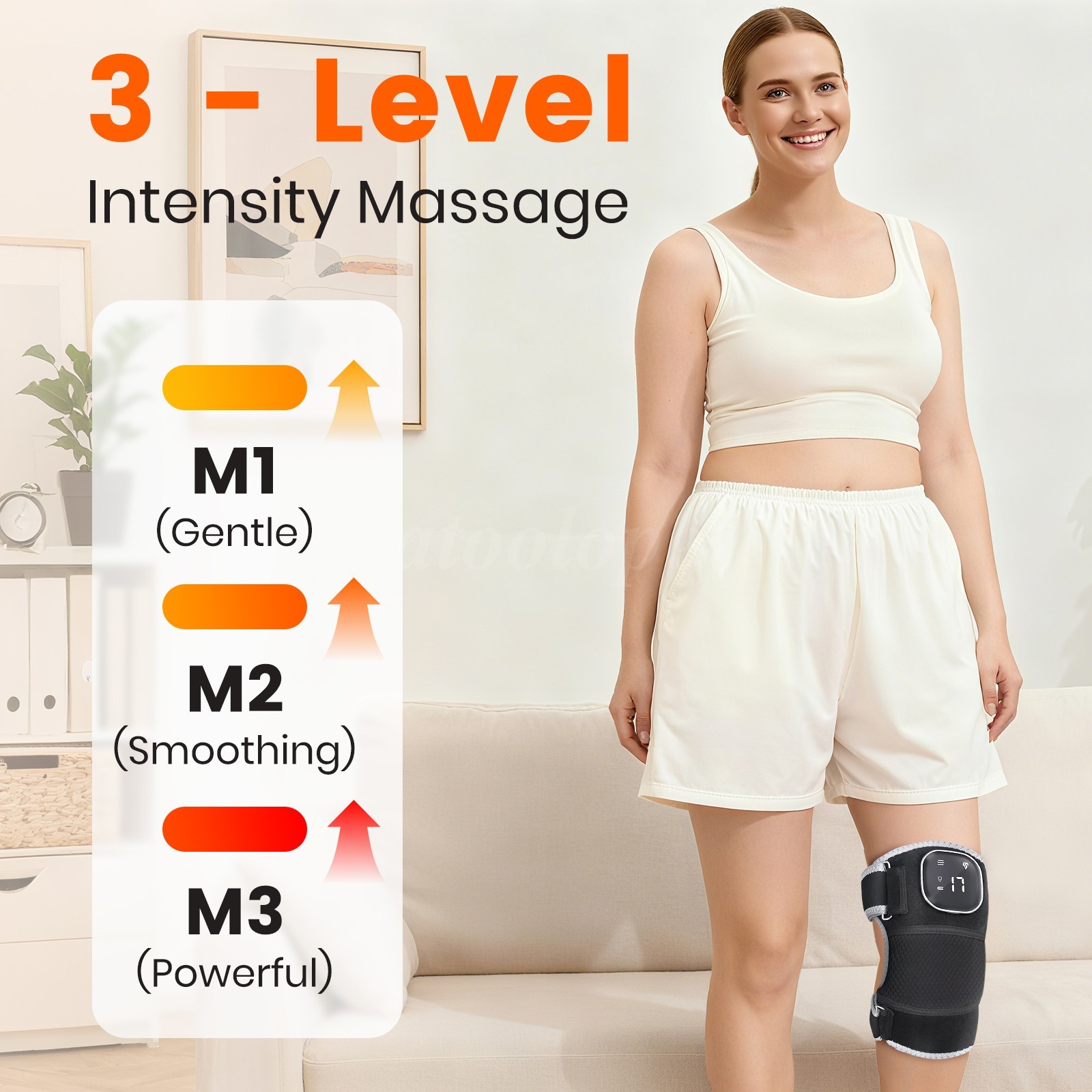 Red Light Therapy & Vibration Massage Knee Brace – Wireless Rechargeable Control