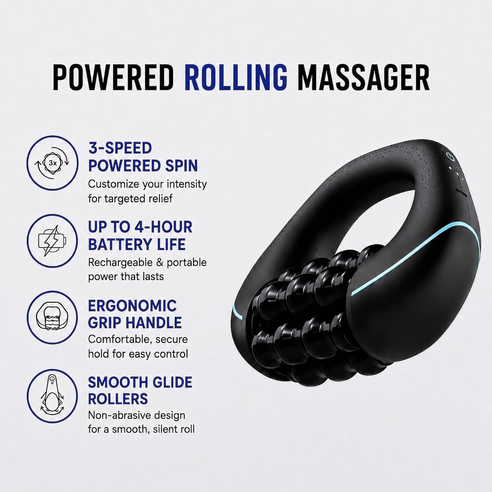 Electric Handheld Rolling Massager Full Body Muscle Roller for Leg Back Shoulder