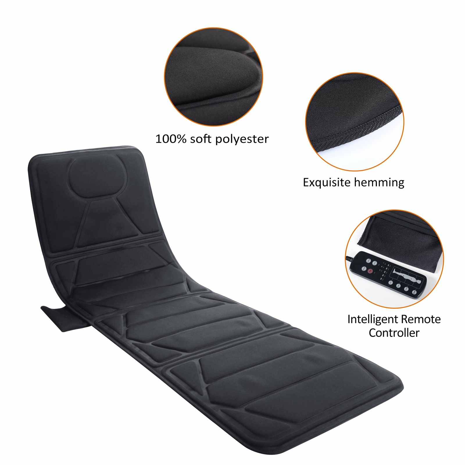 Snailax Massage Mat, Massage Cushion Pad with Heat for Full Body Vibration Motor