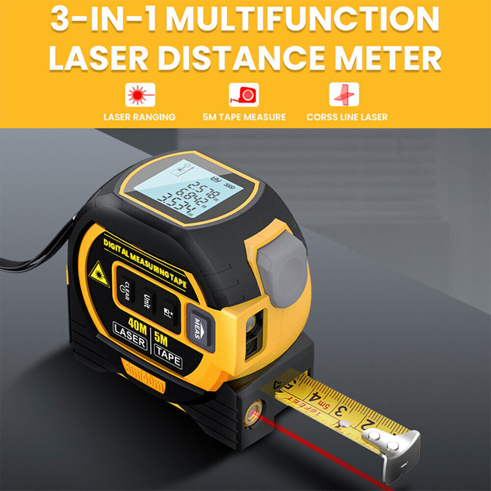 Laser Tape Measure 3 In 1 Digital Tape Measure High Precision Laser Rangefinder
