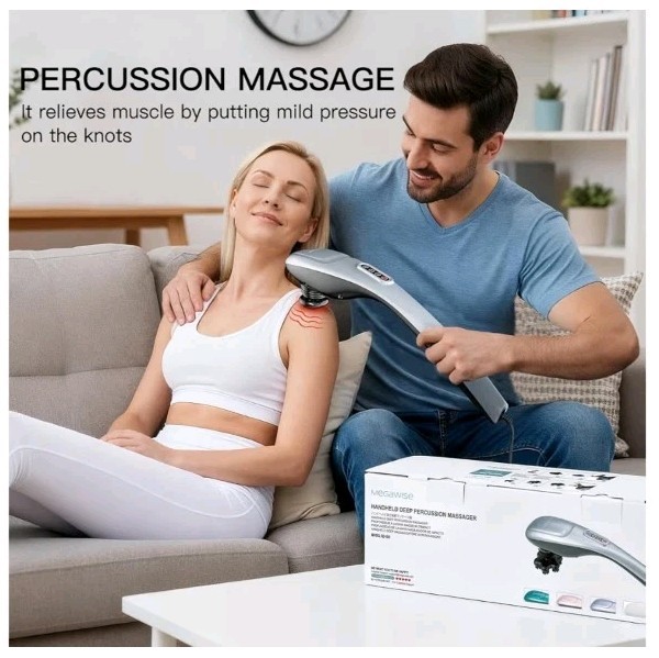 Handheld Back Massager Deep Tissue Percussion Relief for Full Body