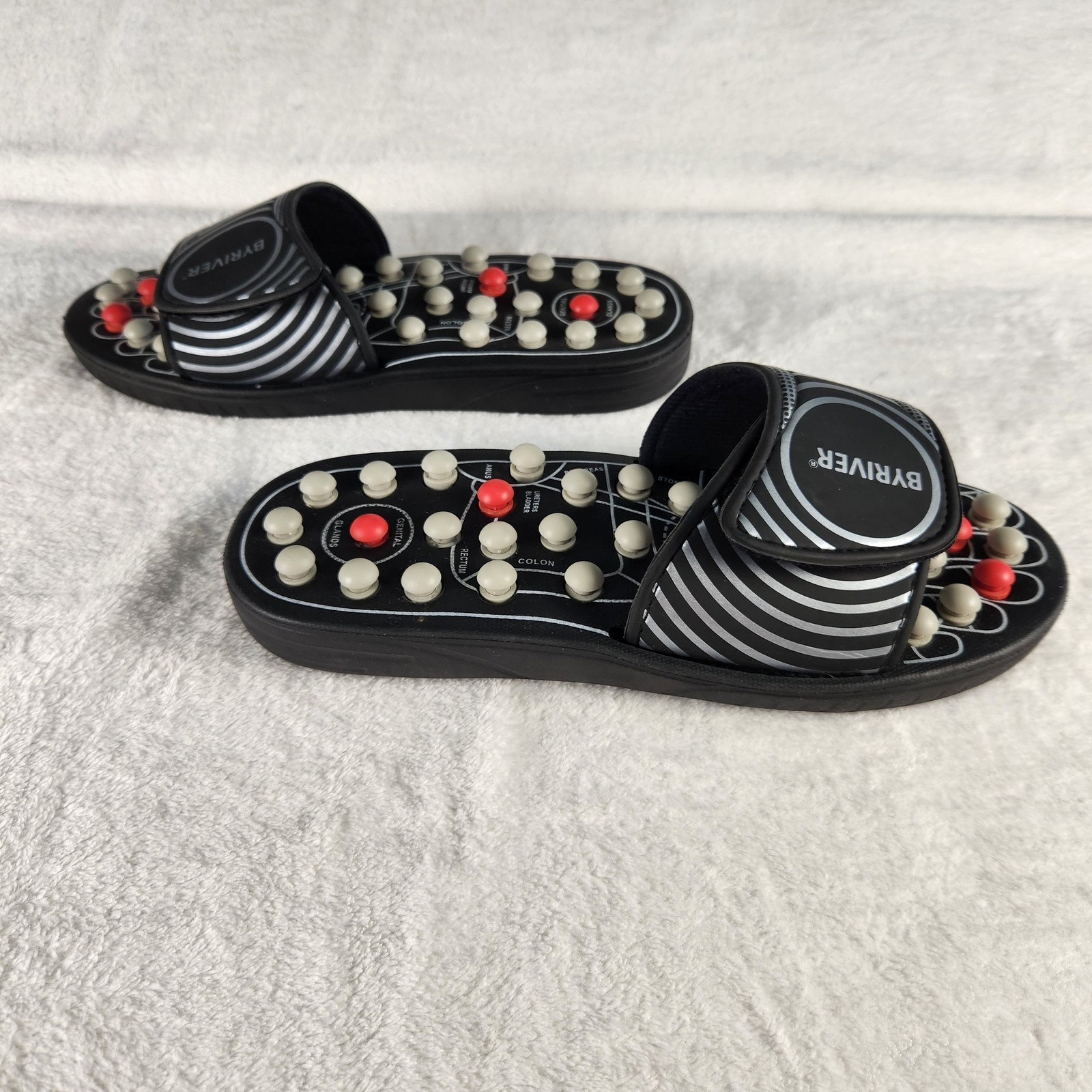 BYRIVER Reflexology Massage Shoes XL Adjustable Acupressure Slippers Foot Therap