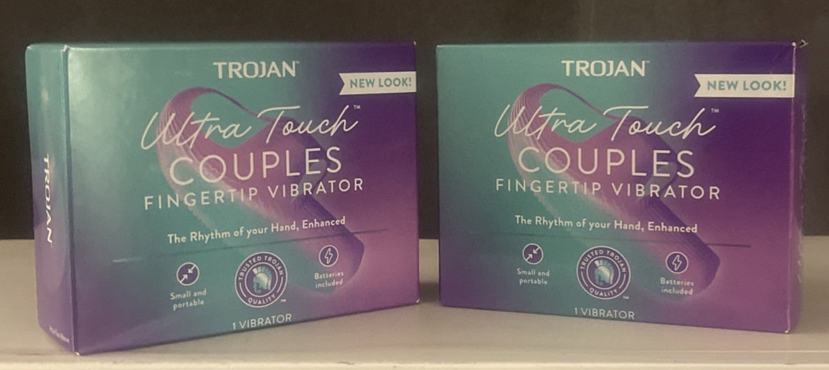 2 Trojan Vibrations Vibrating Fingertip Personal Massager 2 in 1, NEW SEALED!