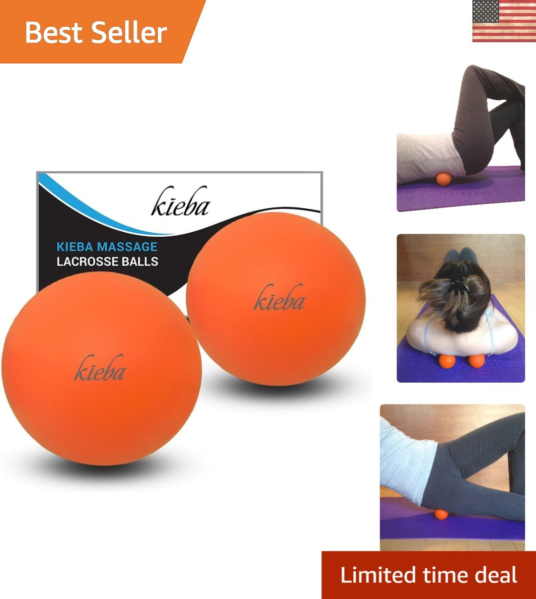 Solid Rubber Massage Balls – Myofascial Relief & Yoga Therapy Set of 2